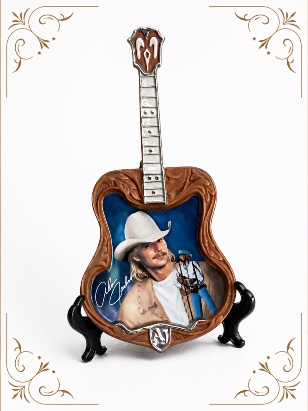 Alan Jackson Guitar Collectible Plaque w/ Certificate of Authenticity 2002